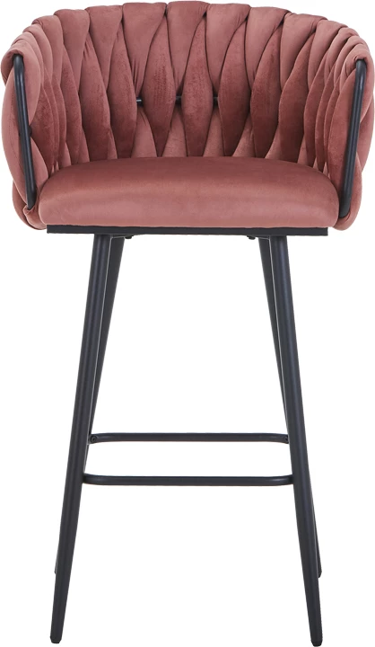 Karrige për bar Vivian, kadife 'rotten apple', këmbë metalike të zeza, set prej 2 copë, 57x50x100cm