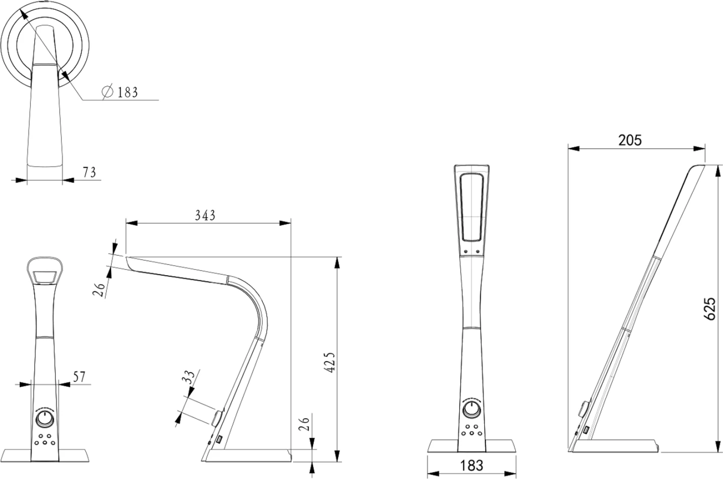 Llambë tavoline LED profesionale BLAIN PRO FH4451.08 ngjyrë argjendi 34,3x18,3x42,5H cm