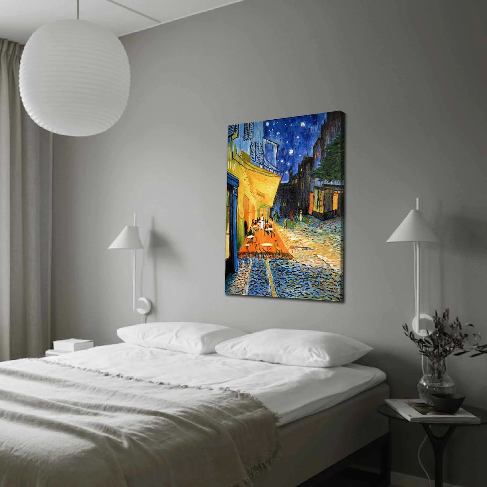 Pikturë dekorative në kanavacë, art i Van Gogh-ut, shumëngjyrëshe, 70x100cm, kornizë druri
