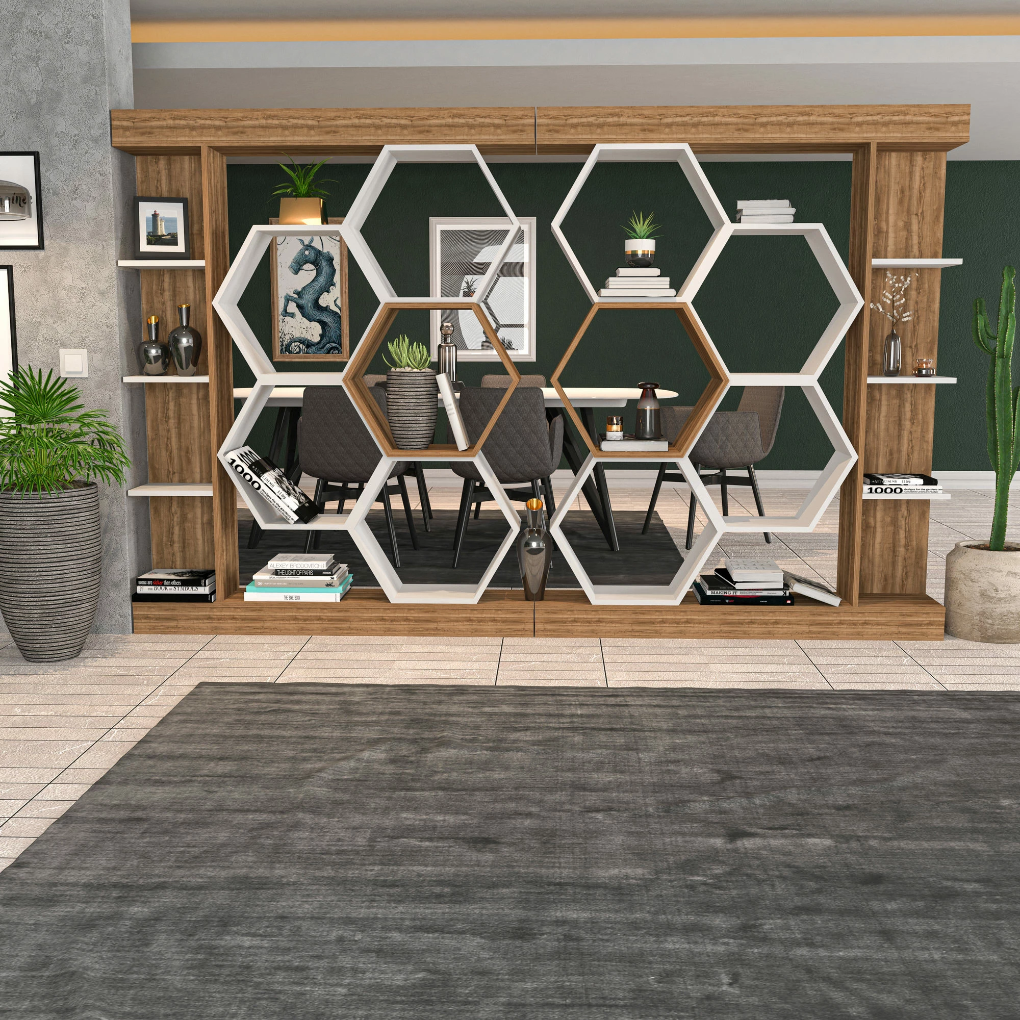 Raft librash Hanah Home, Sueno, bardhë dhe arre