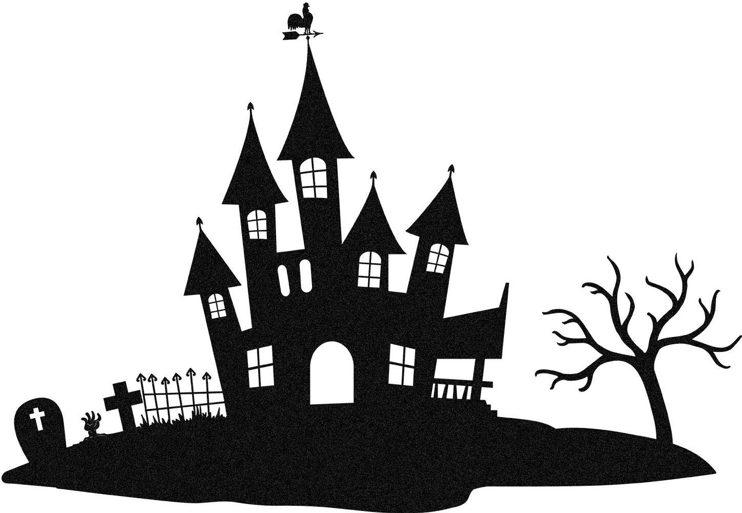 Aksesor dekorativ metalik për mur, Halloween 1, Wallity, ngjyrë e zezë, 70x48cm