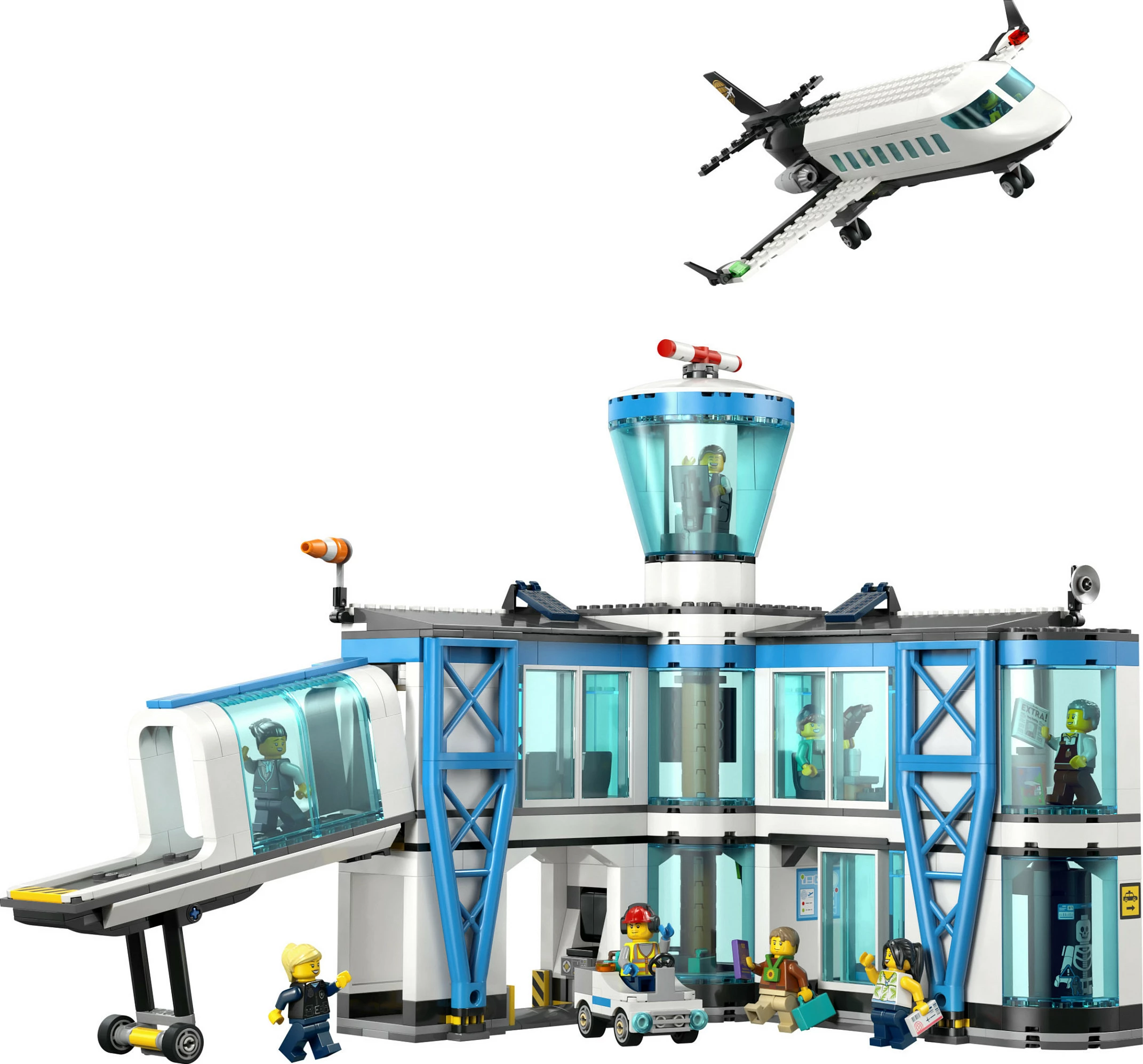 Set ndërtimi LEGO City 60502 Aeroport me Aeroplan, 887 pjesë, shumëngjyrësh