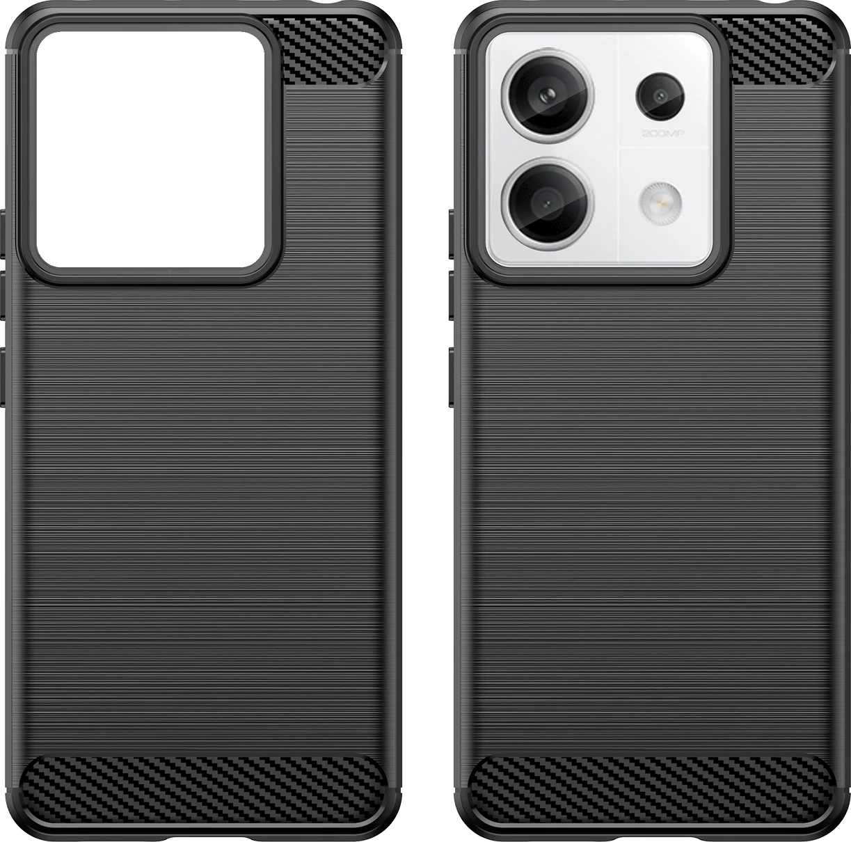 Mbështjellës Hurtel Carbon Case për Xiaomi Redmi Note 13 Pro+, i zi
