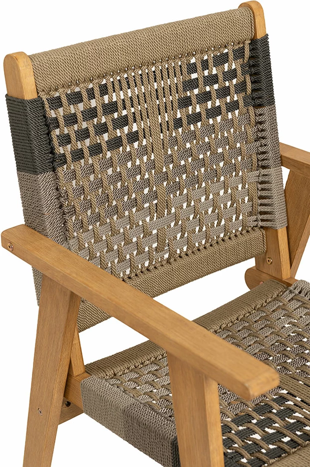 Karrige Vega, shumëngjyrëshe, dru akacie, litar natyral, 58x56x87 cm