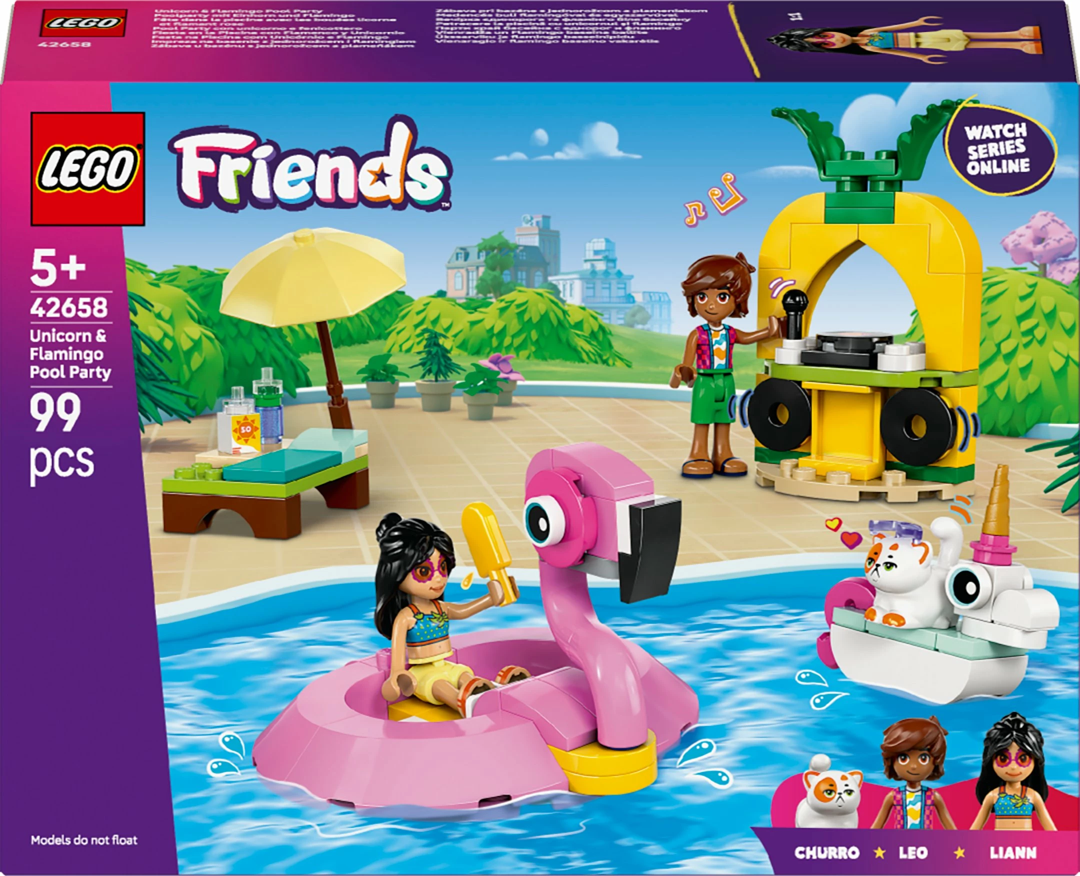 Set ndërtimi LEGO Friends 42658 Inflatable Pool Party, 99 copë