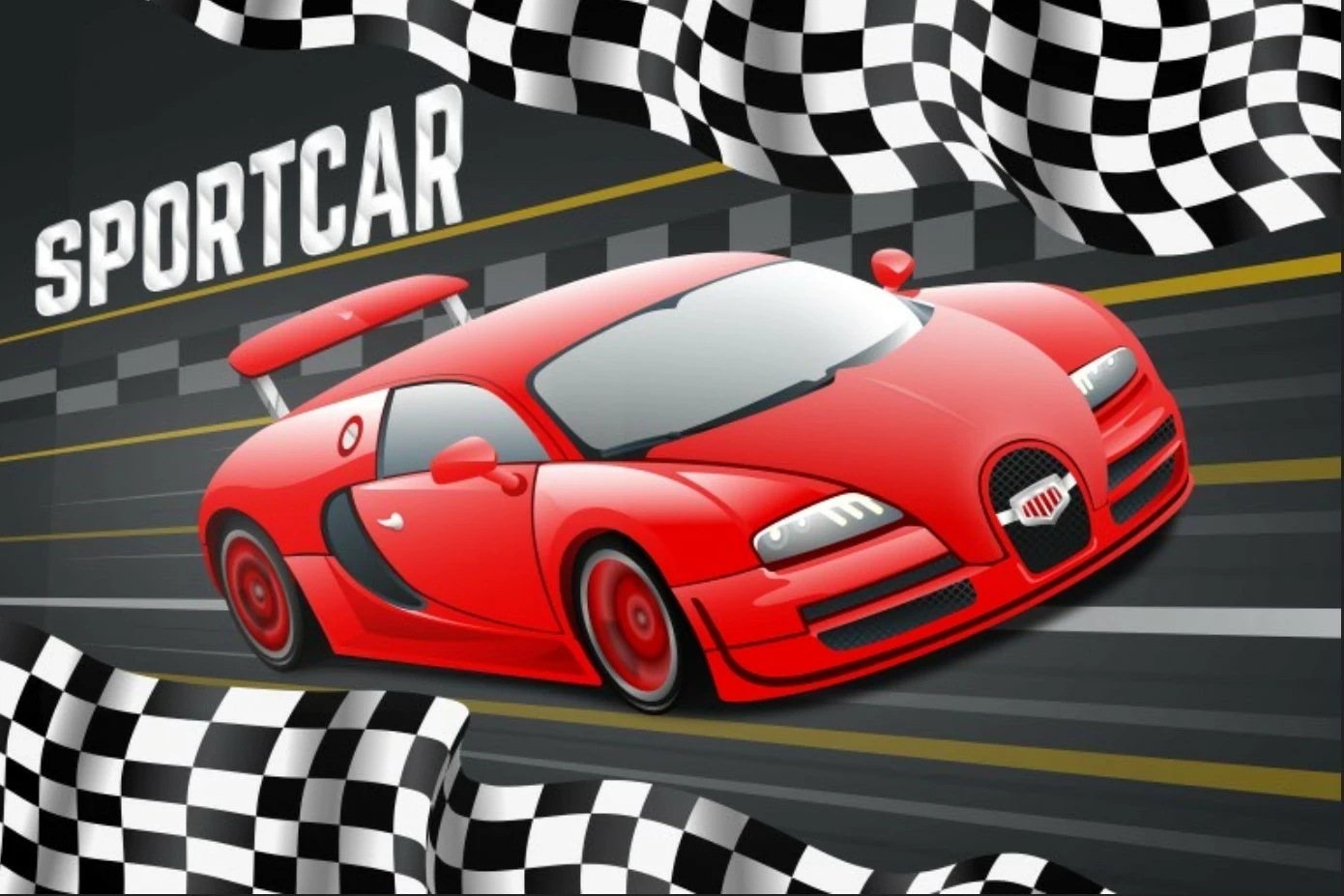 Qilim për fëmijë, model sportcar, shumëngjyrësh, 160x230cm, CT-3106