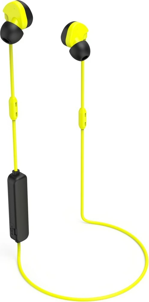 Kufje in-ear me mikrofon Hama Freedom Athletics II, Bluetooth 5.3, kapëse pas veshi, USB-C, rezistente ndaj djersës, e verdhë/zezë