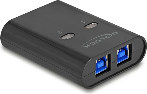 Switch USB 3.2 Gen 1 DeLOCK, 2x Type-B në 1x Type-A, 5 Gbps, i zi