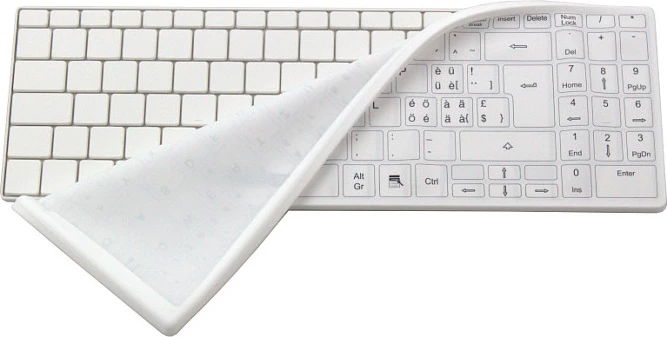 Mbulesë tastature ManMachine ITs Cool Flat, silikoni, layout DE, e bardhë