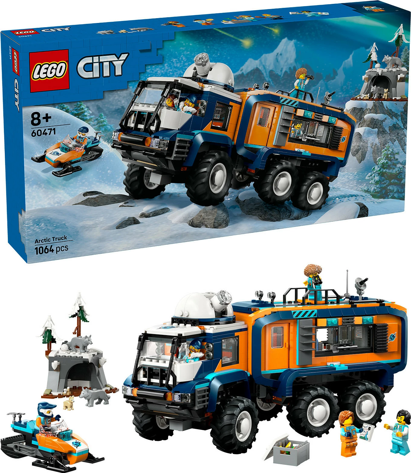 Set ndërtimi LEGO City 60471 Arctic Explorer Science Lab Truck, 1064 copë, multikolor