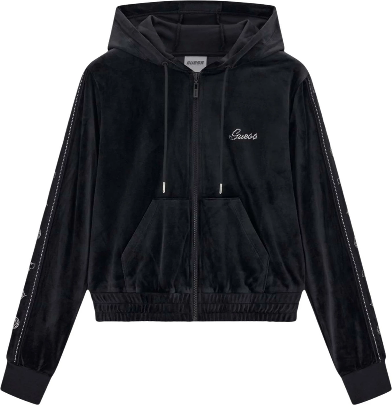 Duks me kapuç me zinxhir për femra Guess Active Amalia V6BQ07 K6301, i zi [Madhësia: XL]