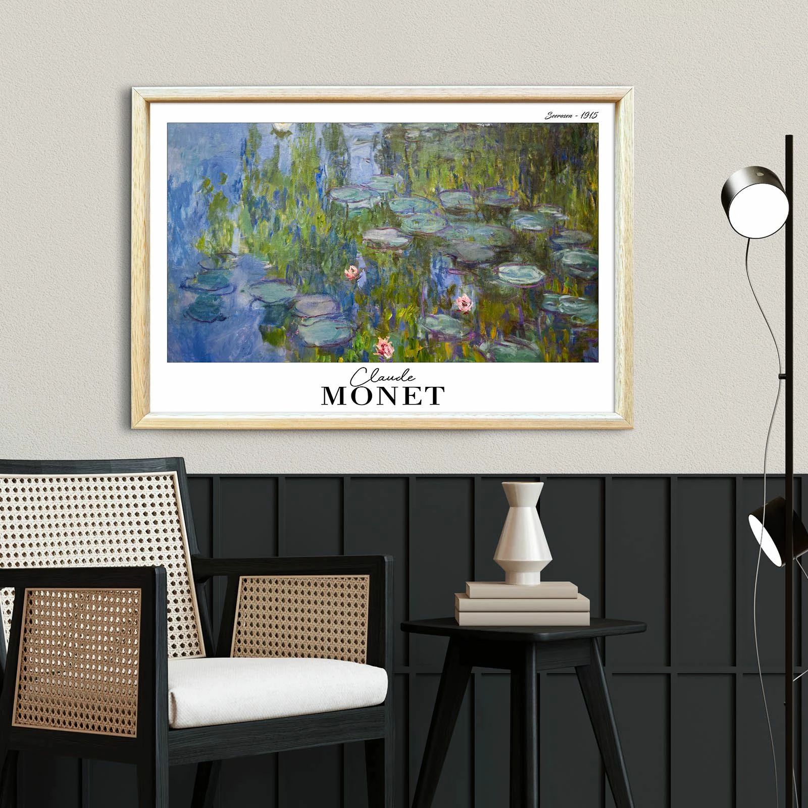Pikturë dekorative me kornizë, Monet, shumëngjyrëshe, 42x62cm