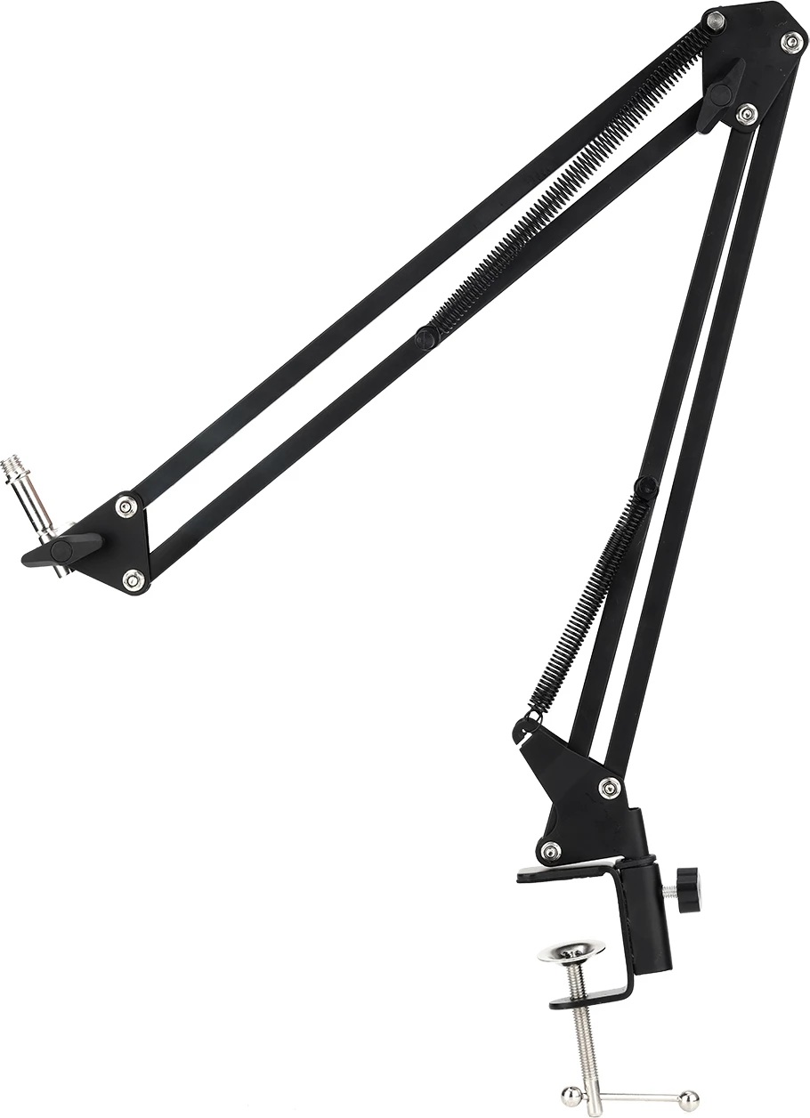 Mikrofon BOYA K9 me kabllo USB-C, 48 kHz 24-bit, RGB, me stendë tavoline dhe pop filter, i zi
