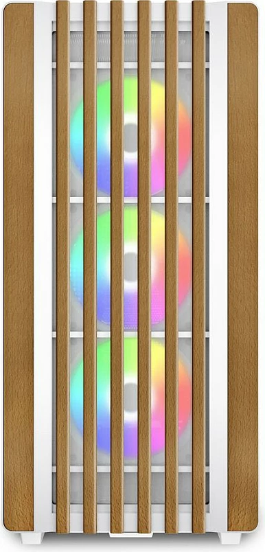 Kasë SHARKOON Rebel C70G RGB, Full Tower ATX, xham i temperuar, 3x120mm fan, White/Wood