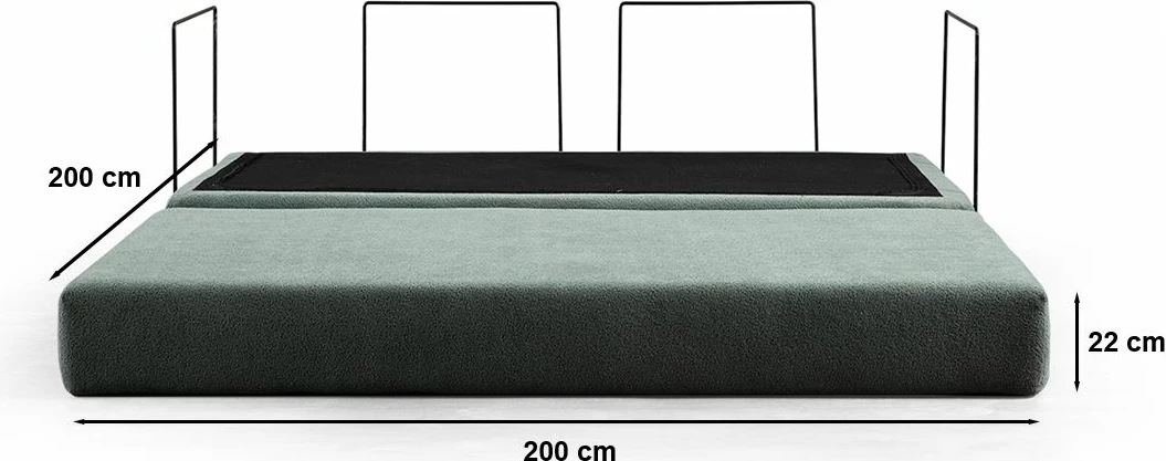 Divan-krevat dy ulëshe, ngjyrë e gjelbër, Atelier del Sofa, Via Con