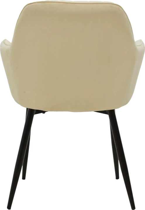 Karrige Noor, kadife bezhë, këmbë metalike të zeza, set prej 2 copash, 58x58x86cm