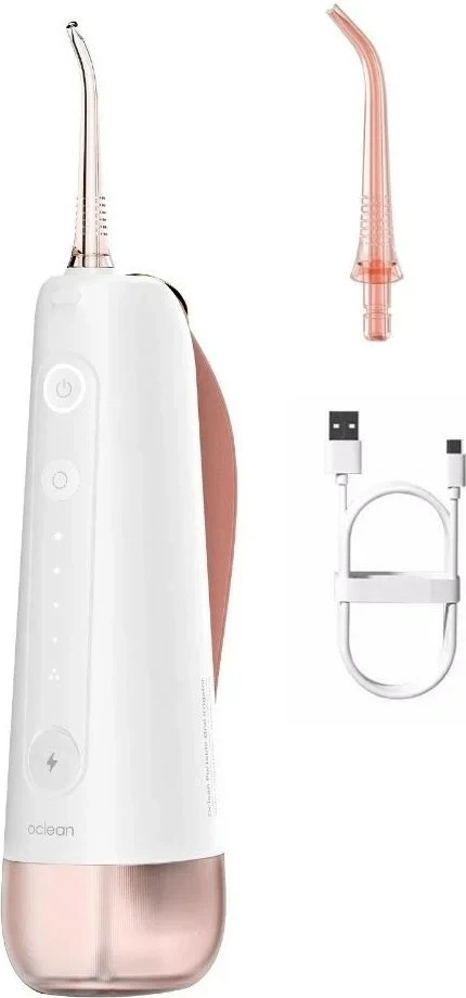 Irigator dhëmbësh Oclean W10, 2 koka, bardhë-rozë