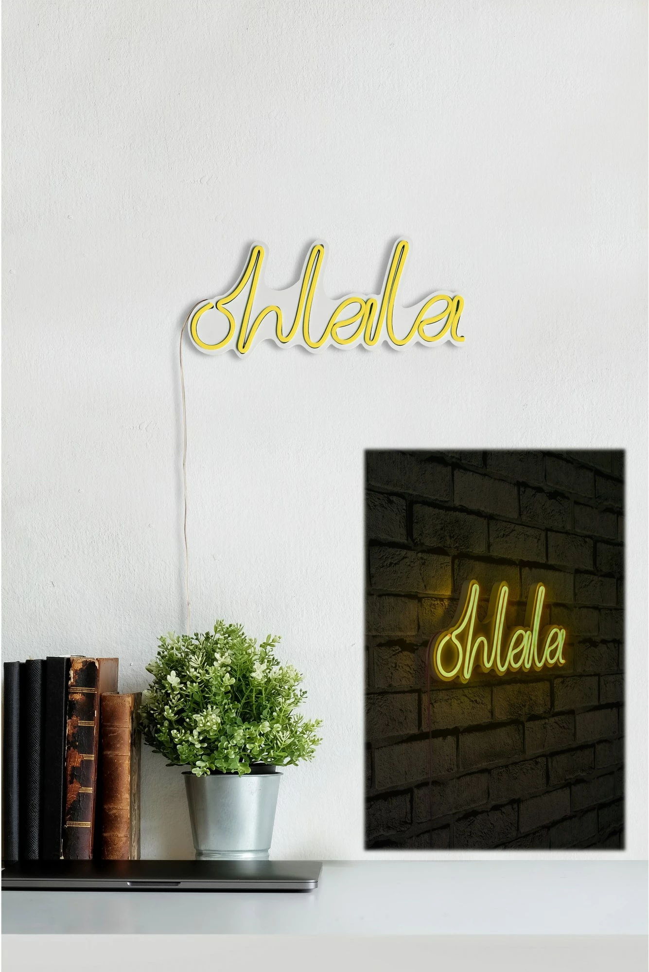 Dekor dritash LED plastike, 'Oh La La', ngjyrë e verdhë