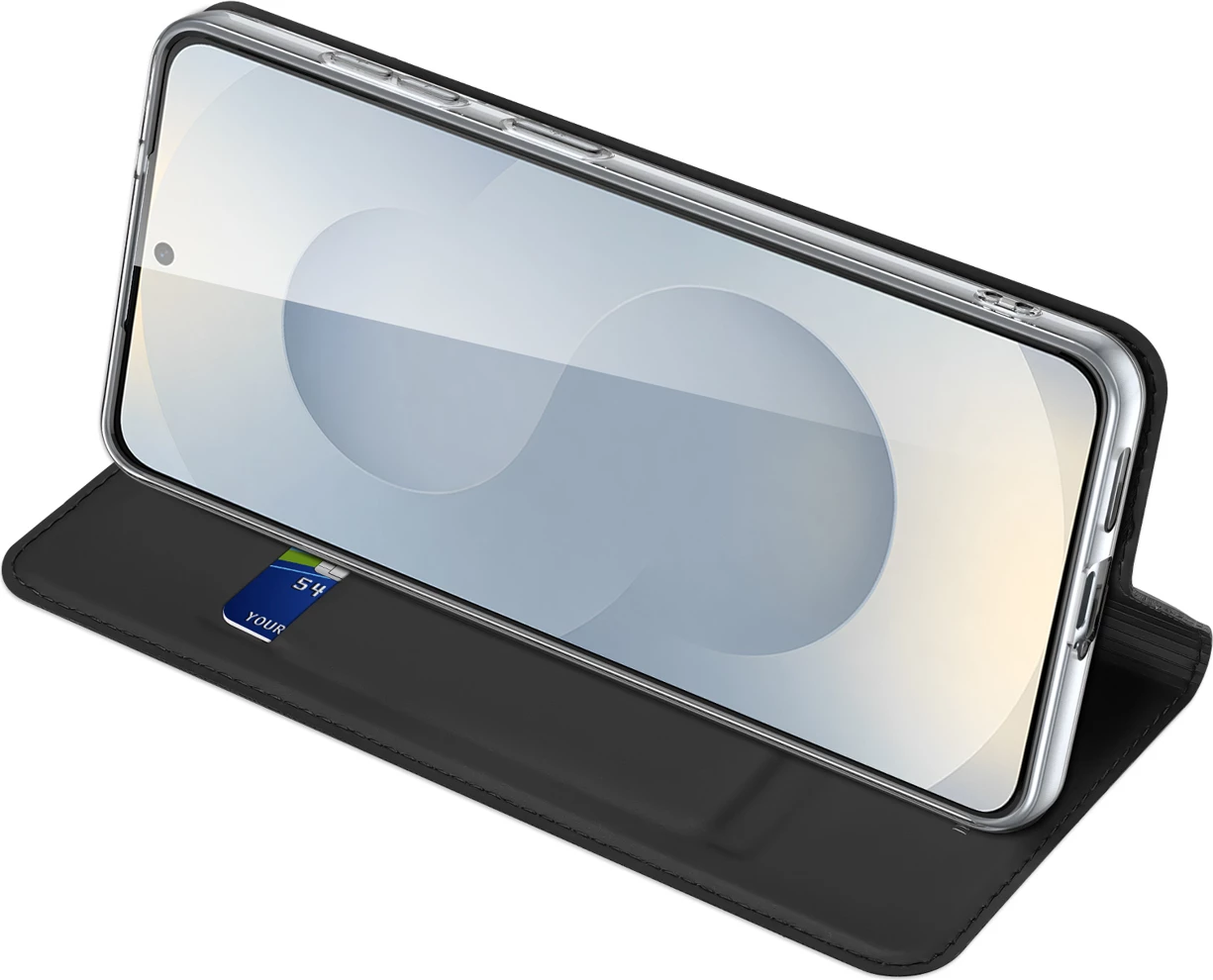 Mbështjellës Dux Ducis Skin Pro për Samsung Galaxy S26 Plus, me kuletë dhe mbajtëse, PU/TPU, i zi