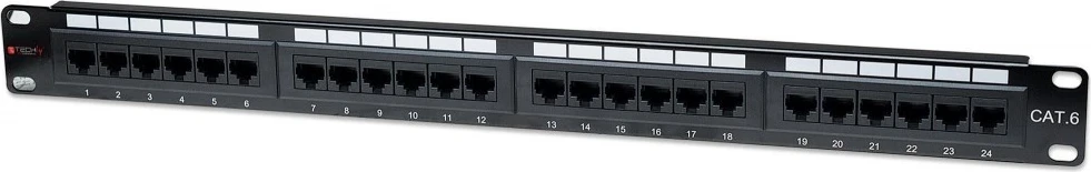 Paneli i Patcheve Techly 022892, UTP Cat5e 1U, 24-port, i zi
