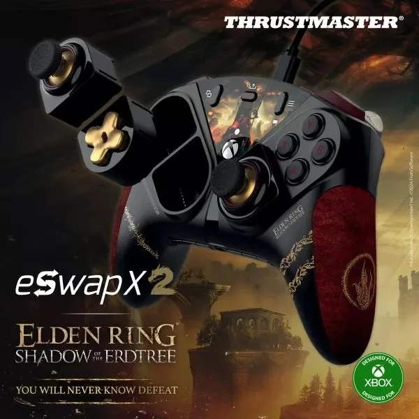 Kontroller Thrustmaster ESWAP X2 Pro Elden Ring, modular T-MOD, USB-C me kabllo 3 m, për Xbox Series X|S/Xbox One/Windows, i zi/ari