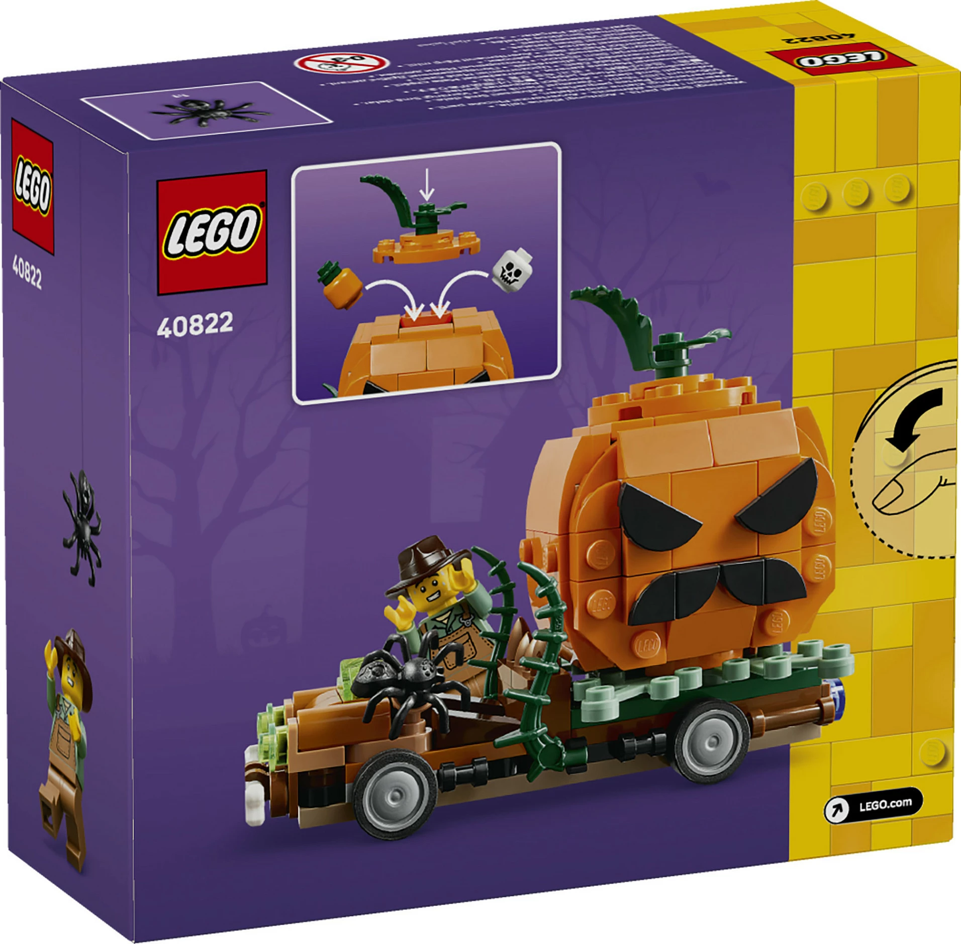 Set ndërtimi LEGO 40822 Jack-O-Lantern Pickup Truck, 177 pjesë, 8+, portokalli