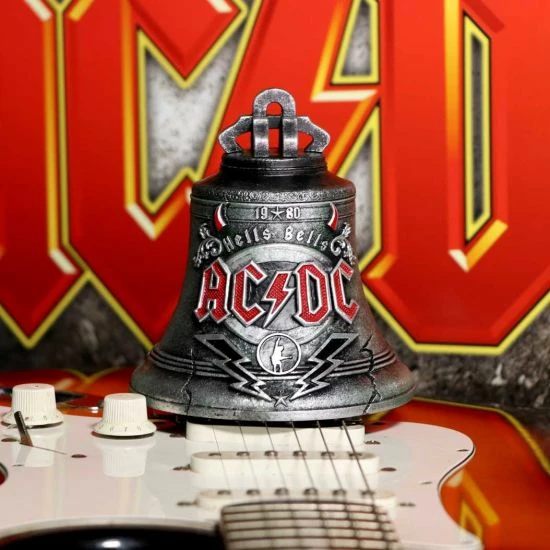 Kuti dekorative Nemesis Now AC/DC Hells Bells, resin, me hapësirë të fshehtë ruajtjeje, gri/zi