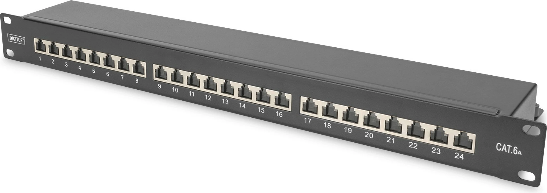 Patchpanel Digitus 24-port Cat6a, 1U, i zi