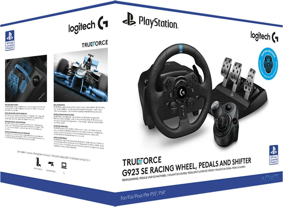 Volant gaming Logitech G923 SE TrueForce me shifter dhe pedala PS4/PS5