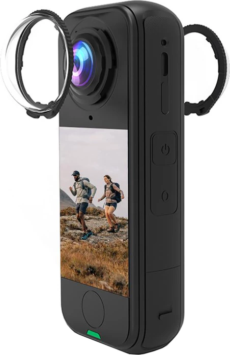 Mbrojtës lente Puluz PU1065T për Insta360 X4 Air, xham i temperuar 9H, 2 copë, e zezë
