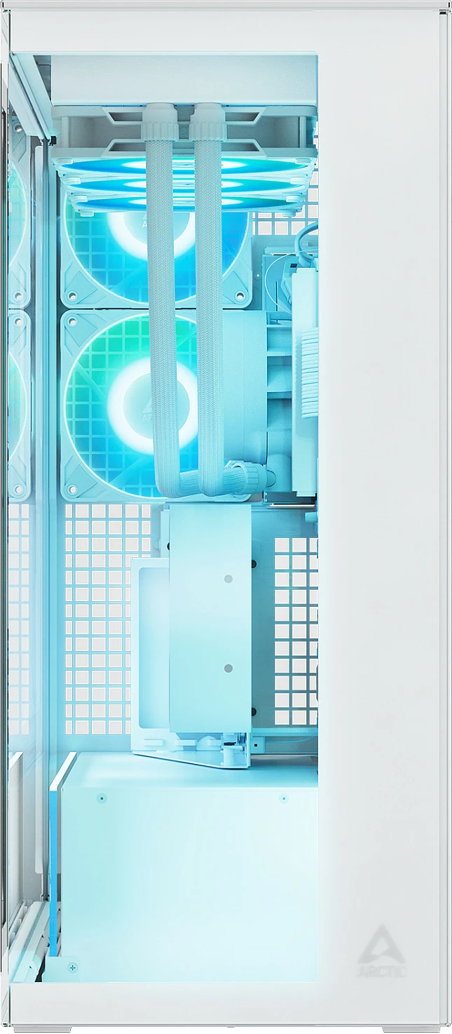 Kasë ARCTIC Xtender, Midi Tower, xham i temperuar, RGB, e bardhë