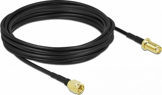 Kabllo antene DeLOCK SMA mashkull në SMA femër LMR100, 7.5 m, low loss, e zezë