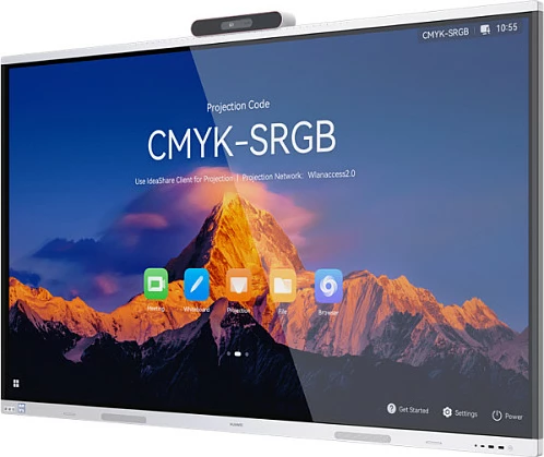 Ekran interaktiv konferencash HUAWEI IdeaHub S3 IHS3-65SA, 65 inç, 4K UHD, Touch, Wi‑Fi 6, kamerë, Jade White