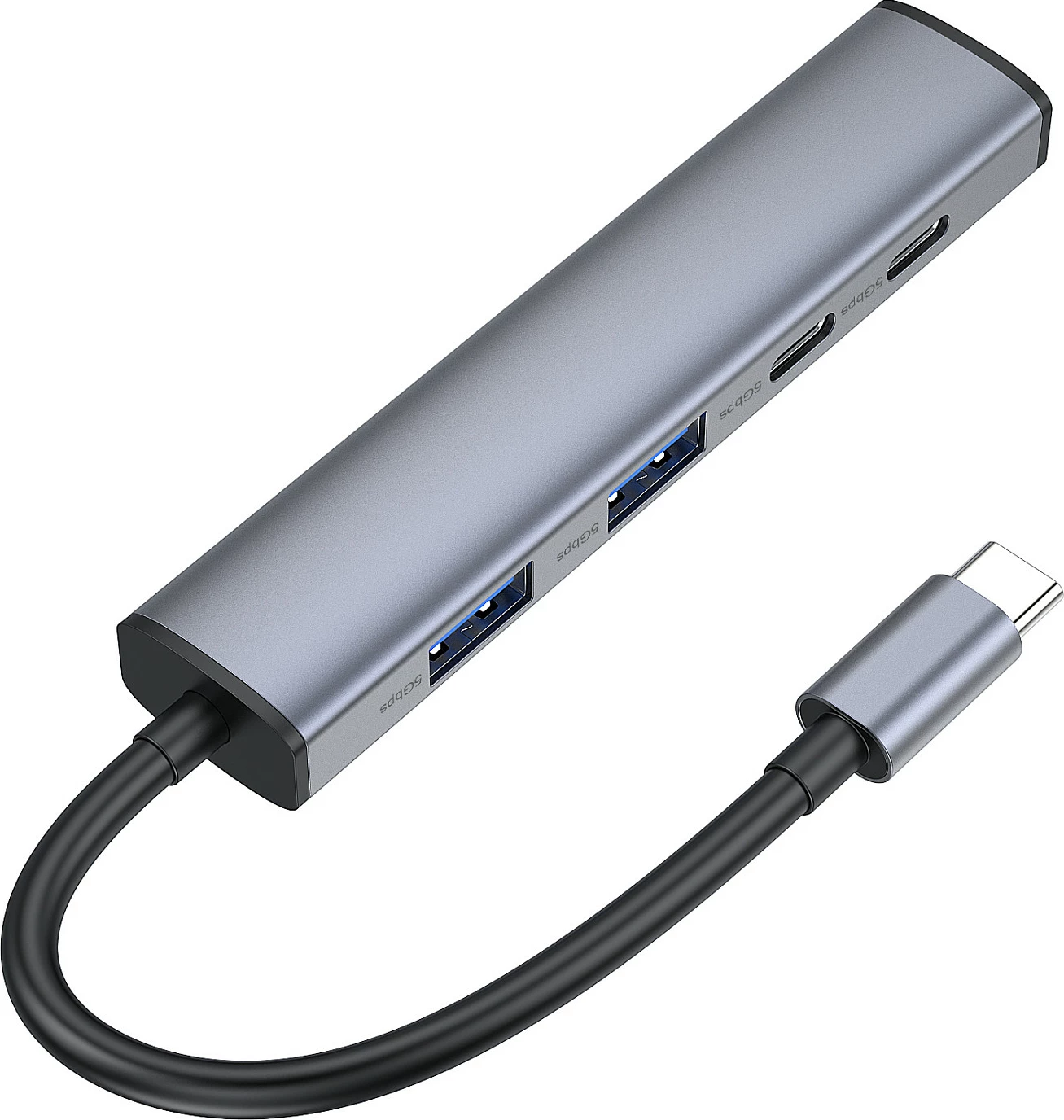 Dock USB-C Conceptronic 4-në-1, 2x USB-C, 2x USB-A, 100W PD, gri