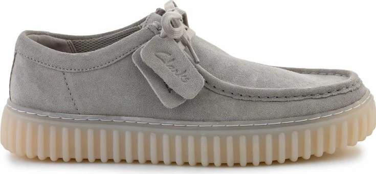 Këpucë Clarks për meshkuj, gri e çelët