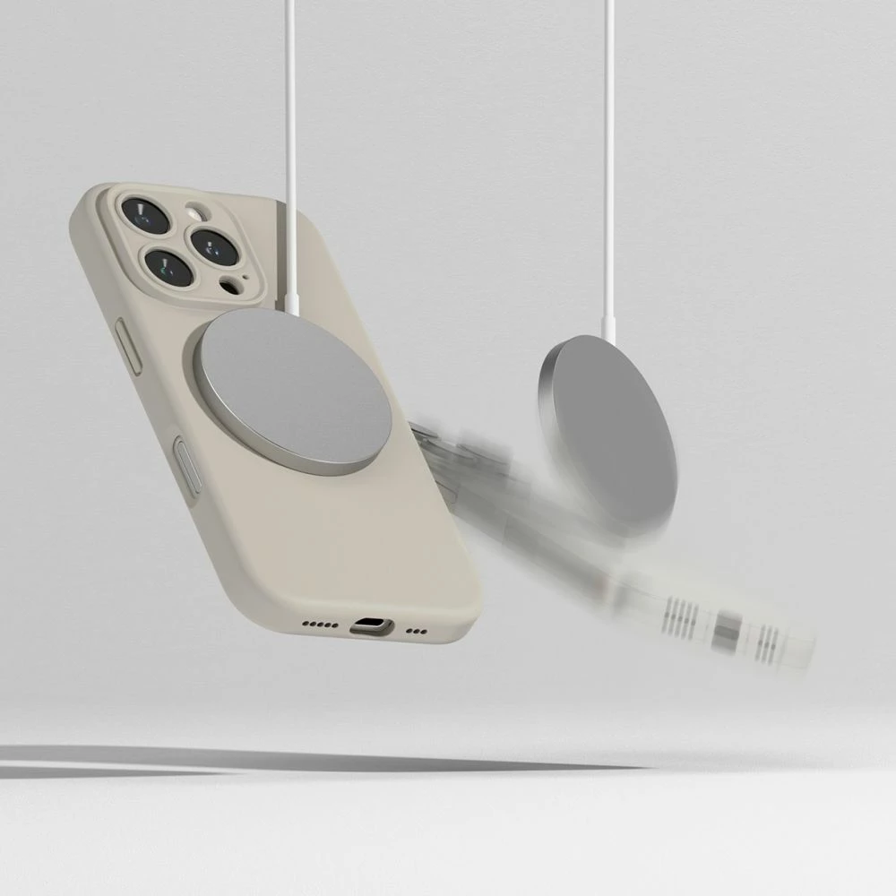 Mbështjellës Ringke Silicone MagSafe për iPhone 16 Pro, Bezhe
