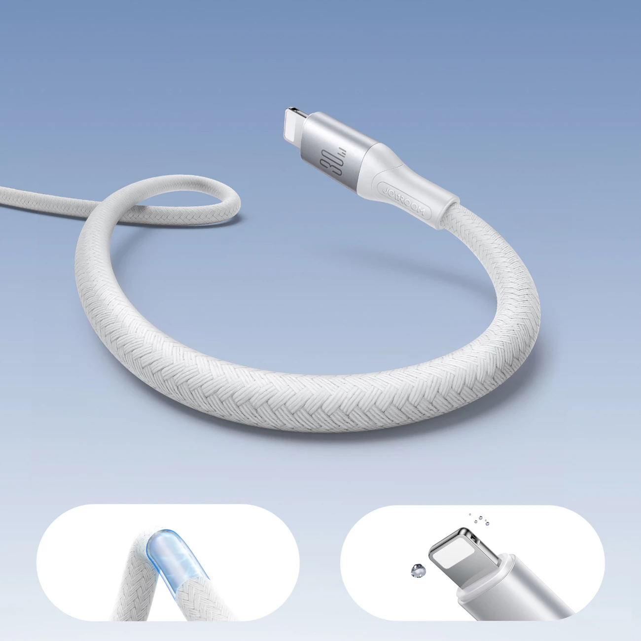 Kabllo USB-C në Lightning, Joyroom S-A28 Flash Series, 30W PD, 1 m, e bardhë