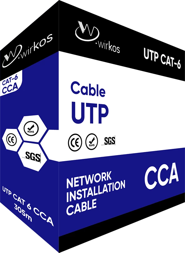 Kabllo rrjeti UTP Cat-6 Wirkos, 305m, CCA