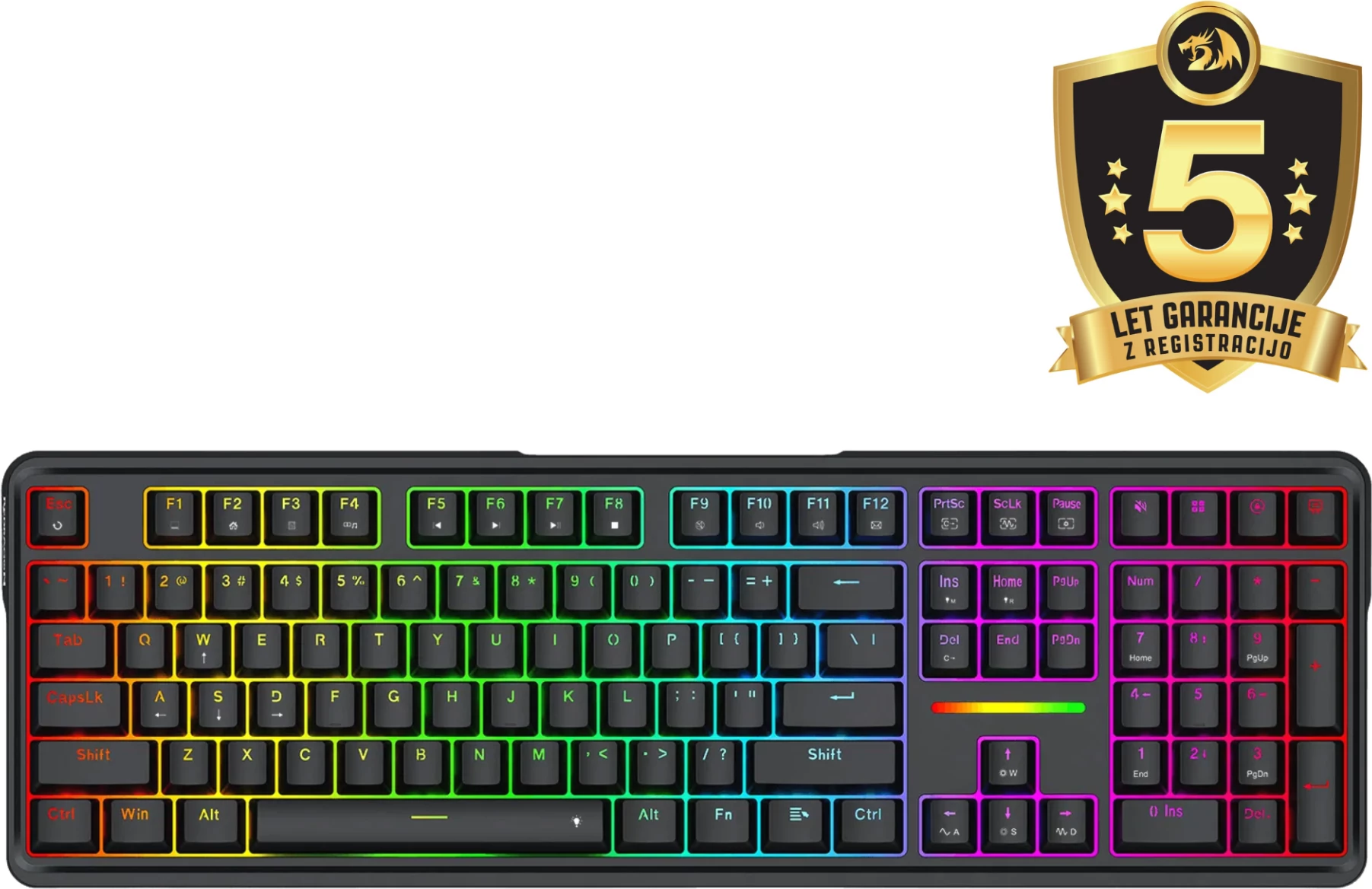 Tastierë mekanike gaming Redragon Antonium K745-RGB, 108 taste, USB-C, RGB, e zezë