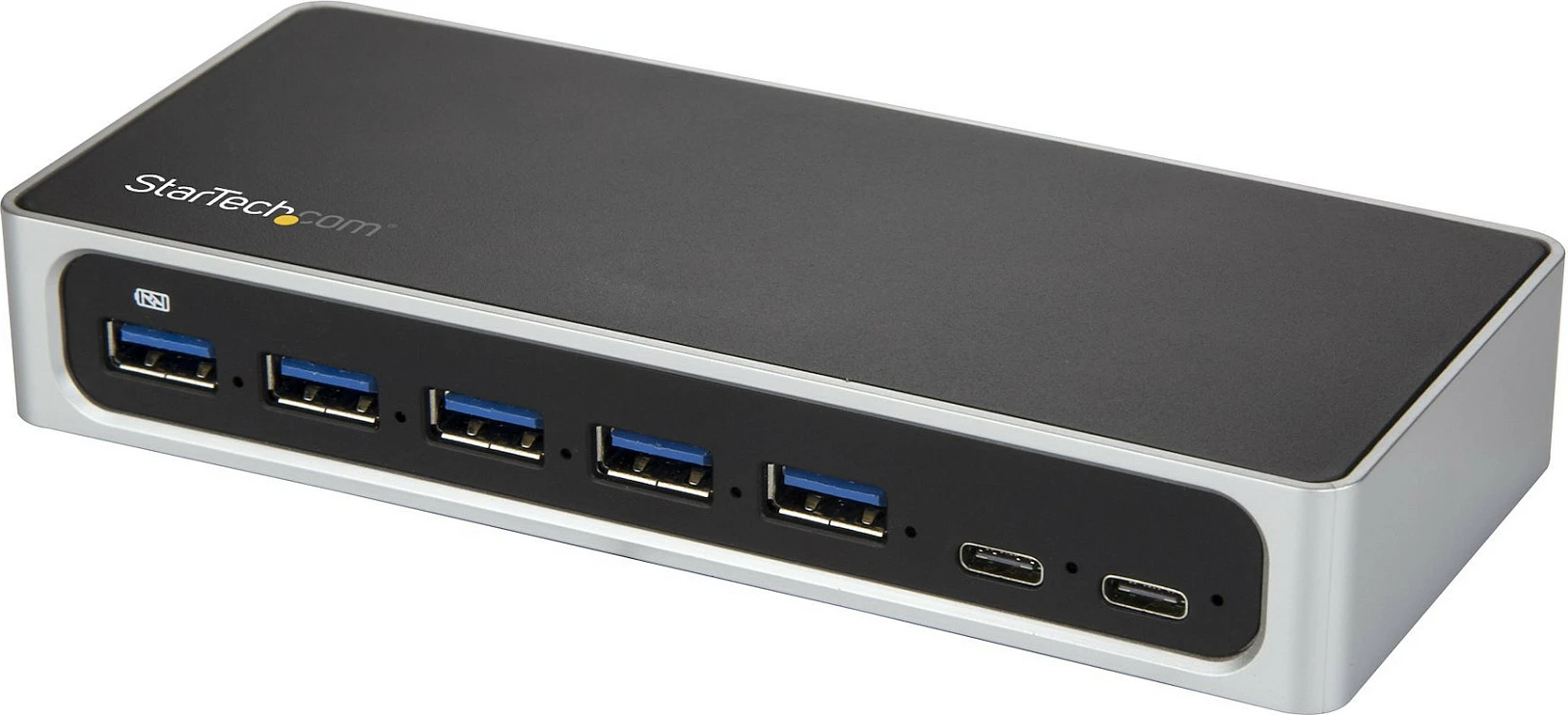 Hub USB-C StarTech HB30C5A2CSC, 7 porta (5x USB-A + 2x USB-C), USB 3.2 Gen 1 5Gbps, me adapter rryme, i zi/argjend