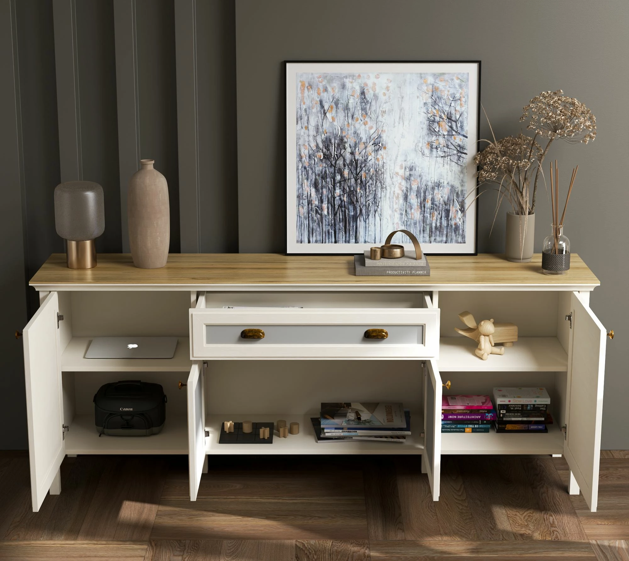 Konsol Skye Decor, FRN-21008, krem, lis, gri