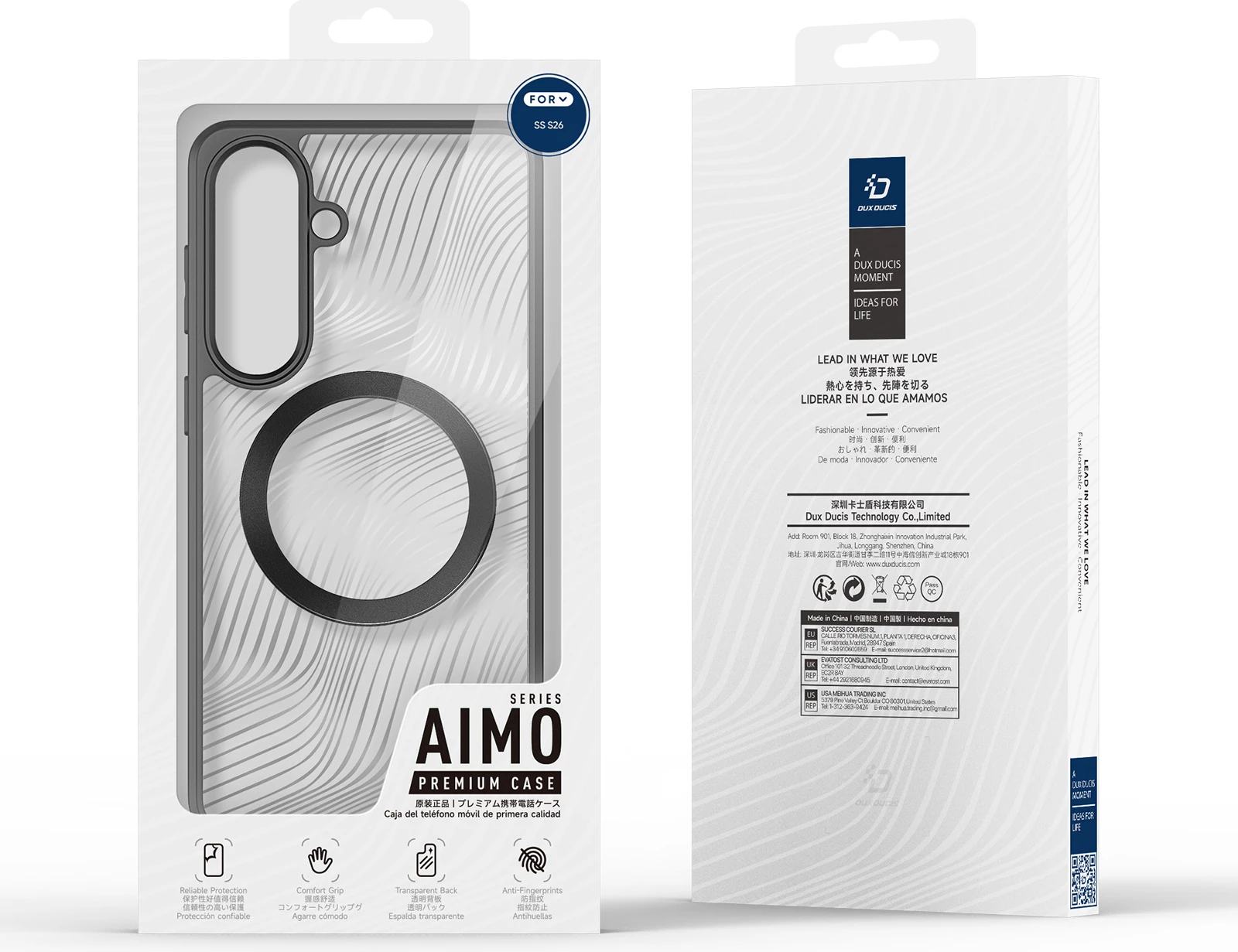 Mbështjellës Dux Ducis Aimo Mag për Samsung Galaxy S26, kompatibil me MagSafe, silikon, e zezë