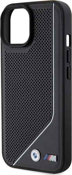 Mbështjellës BMW Perforated Twisted Line MagSafe për iPhone 15/14/13, i zi