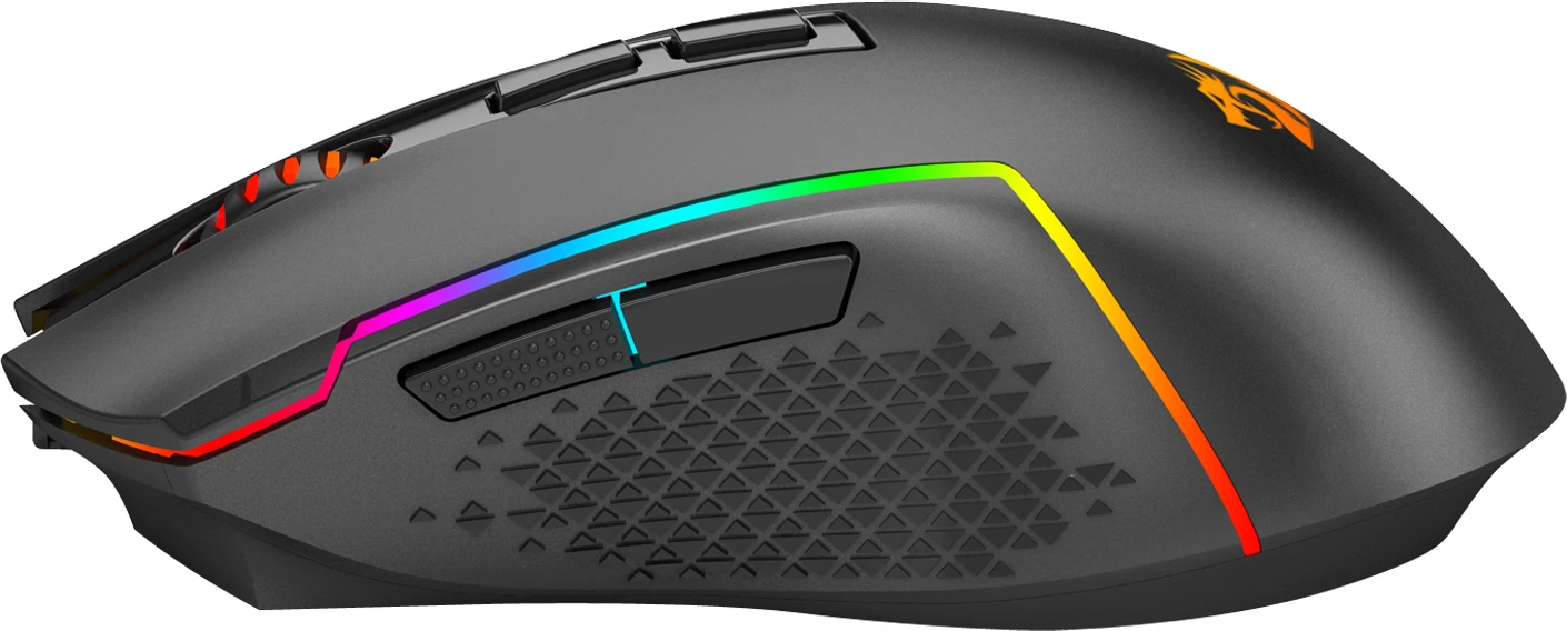 Maus gaming Redragon Trident Pro M693-RGB, 3 lidhje (USB-C/2.4G/BT), 7 butona, deri 8000 DPI, RGB, i zi