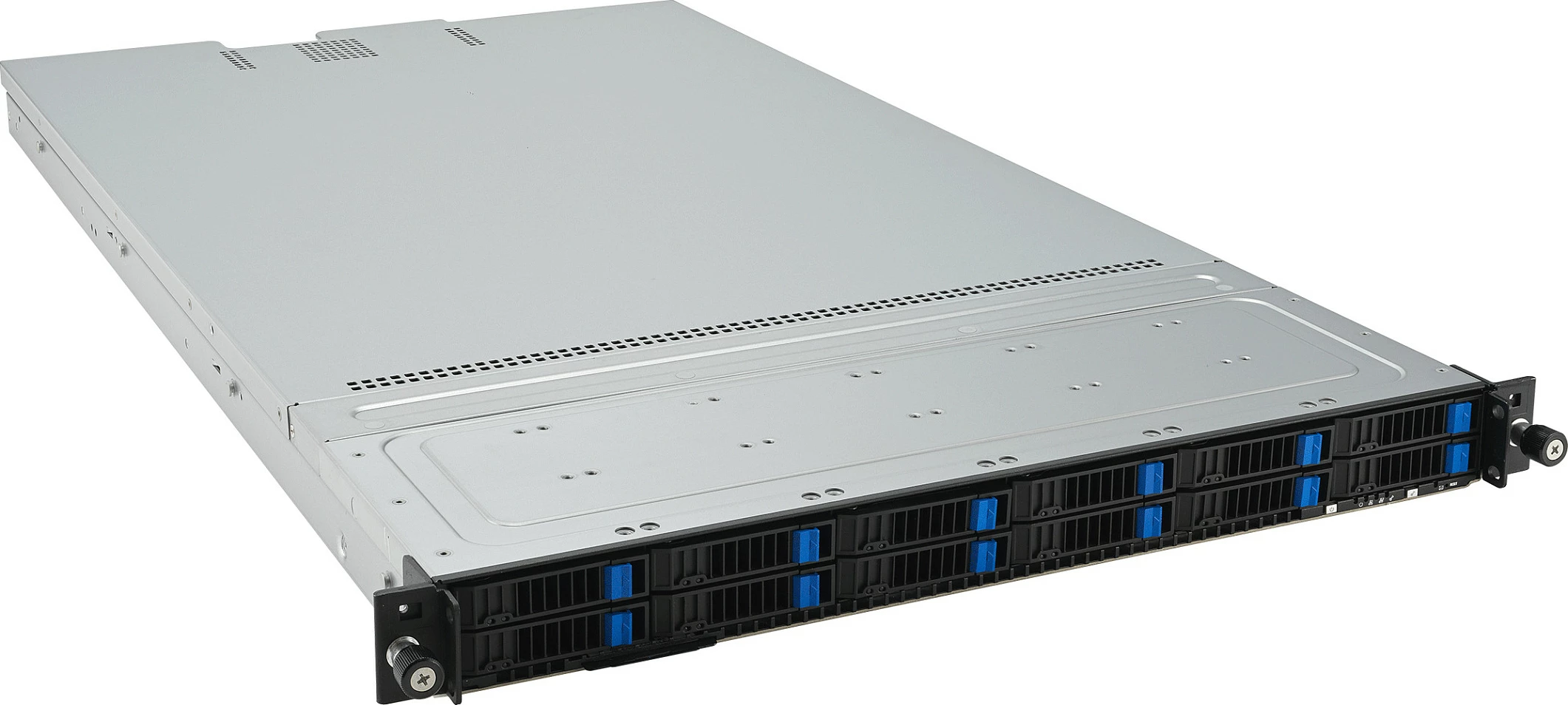 Server rack ASUS RS501A-E12-RS12U, 1U, Socket LGA6096, DDR5 deri 3TB, 12x2.5" NVMe, 2x M.2, 1600W, Zi/Argjend