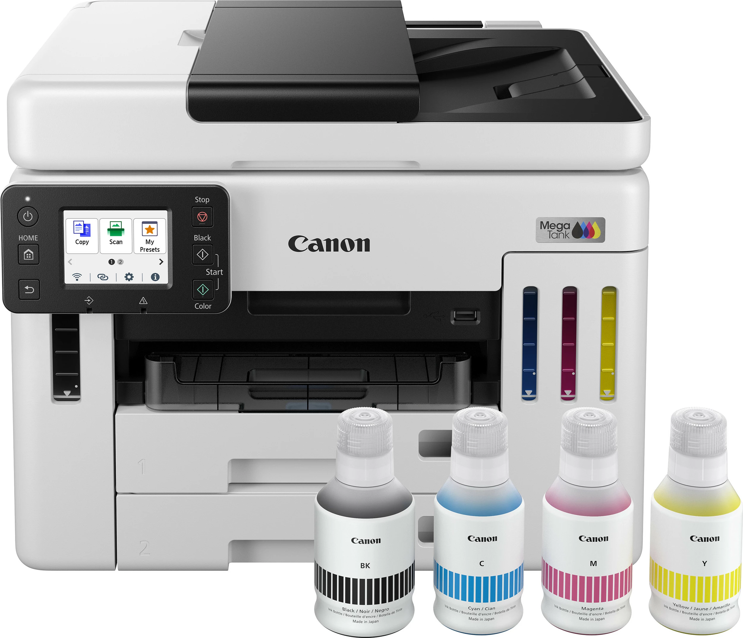 Printer multifunksional Canon MAXIFY GX7150, Inkjet MegaTank, A4, duplex, ADF 50 fletë, Ethernet, bardhë/zi