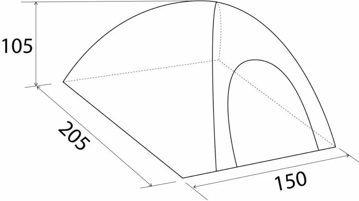 Tendë kampingu BRUNNER Strato 2 0103088N.C70 për 2 persona, 1000 mm, 2.1 kg, jeshile/gri, me çantë bartëse