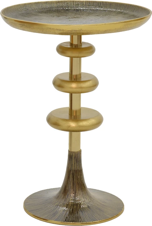 Tavolinë anësore Trego Inart metalik, ngjyrë ari-zi, D39x55cm