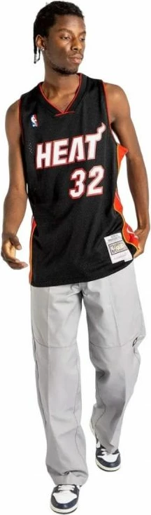 Maicë për meshkuj Mitchell & Ness, NBA Swingman Miami Heat Shaquille O'Neal, e zezë