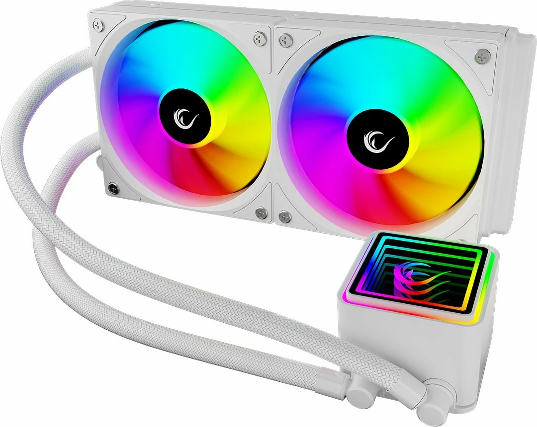 Ftohës uji AIO Rampage INFINITE V240 240mm ARGB 2x120mm, i bardhë